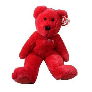 TY Beanie Buddy “#1 Bear” the Red Bear Retired Vintage MWMT (13 inch)
